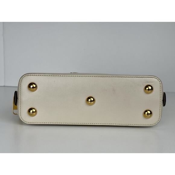Gucci Horsebit 1955 Top Handle Bag in GG Canvas with White Leather Trim D-9 - Picture 6 of 16